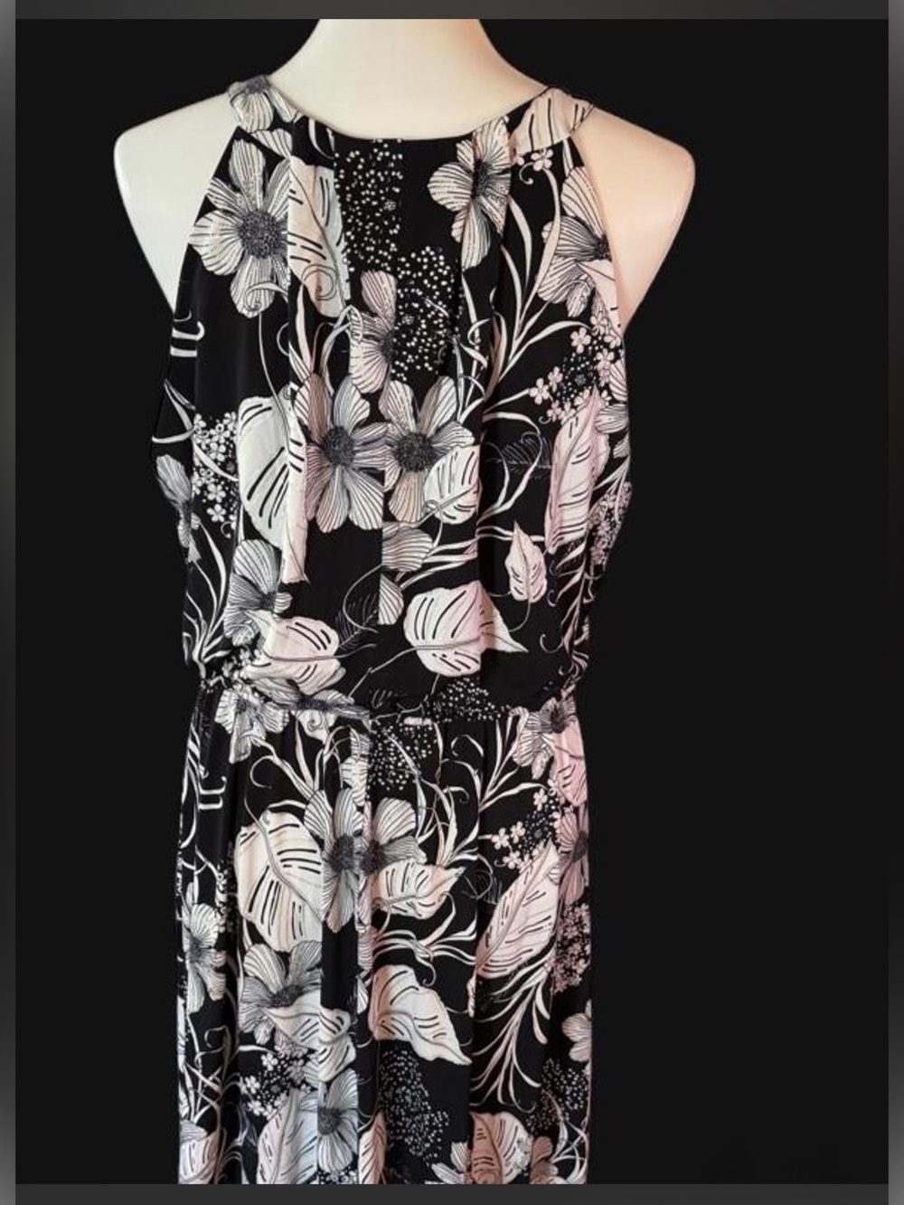 Robbie Bee Black and White Floral Dress PXL